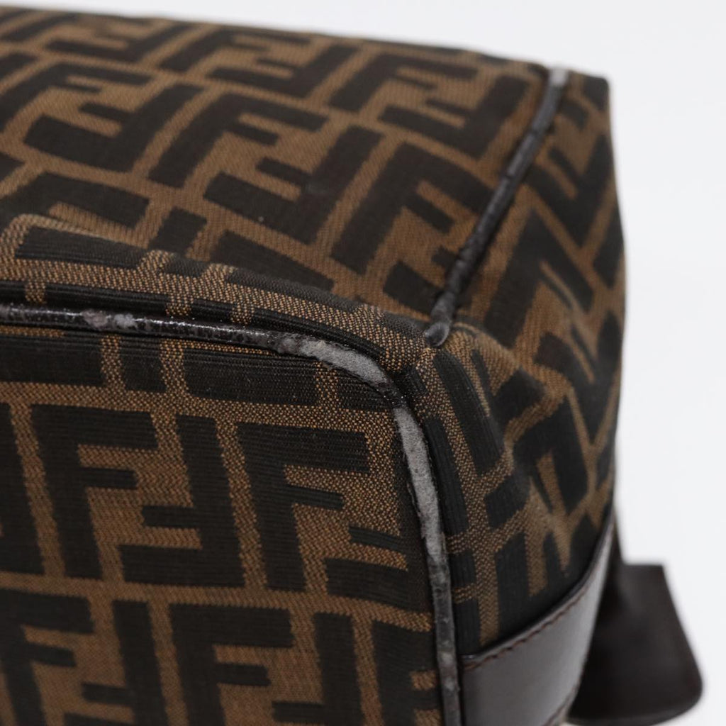 FENDI Zucca Canvas Vanity Pouch Brown Black Silver 87877