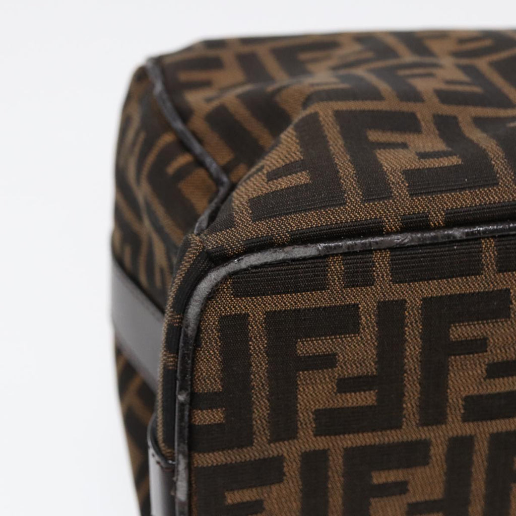 FENDI Zucca Canvas Vanity Pouch Brown Black Silver 87877