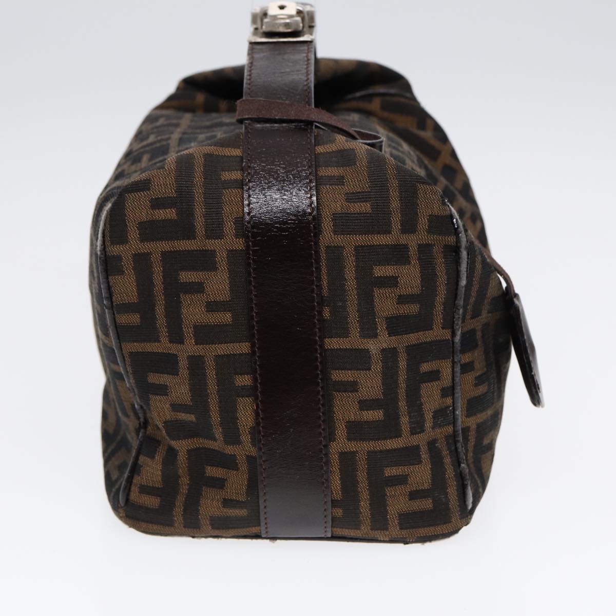 FENDI Zucca Canvas Vanity Pouch Brown Black Silver 87877