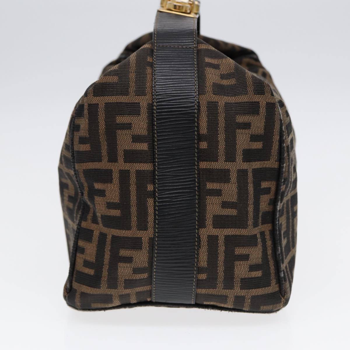 FENDI Zucca Canvas Vanity Pouch Brown Black gold 87878