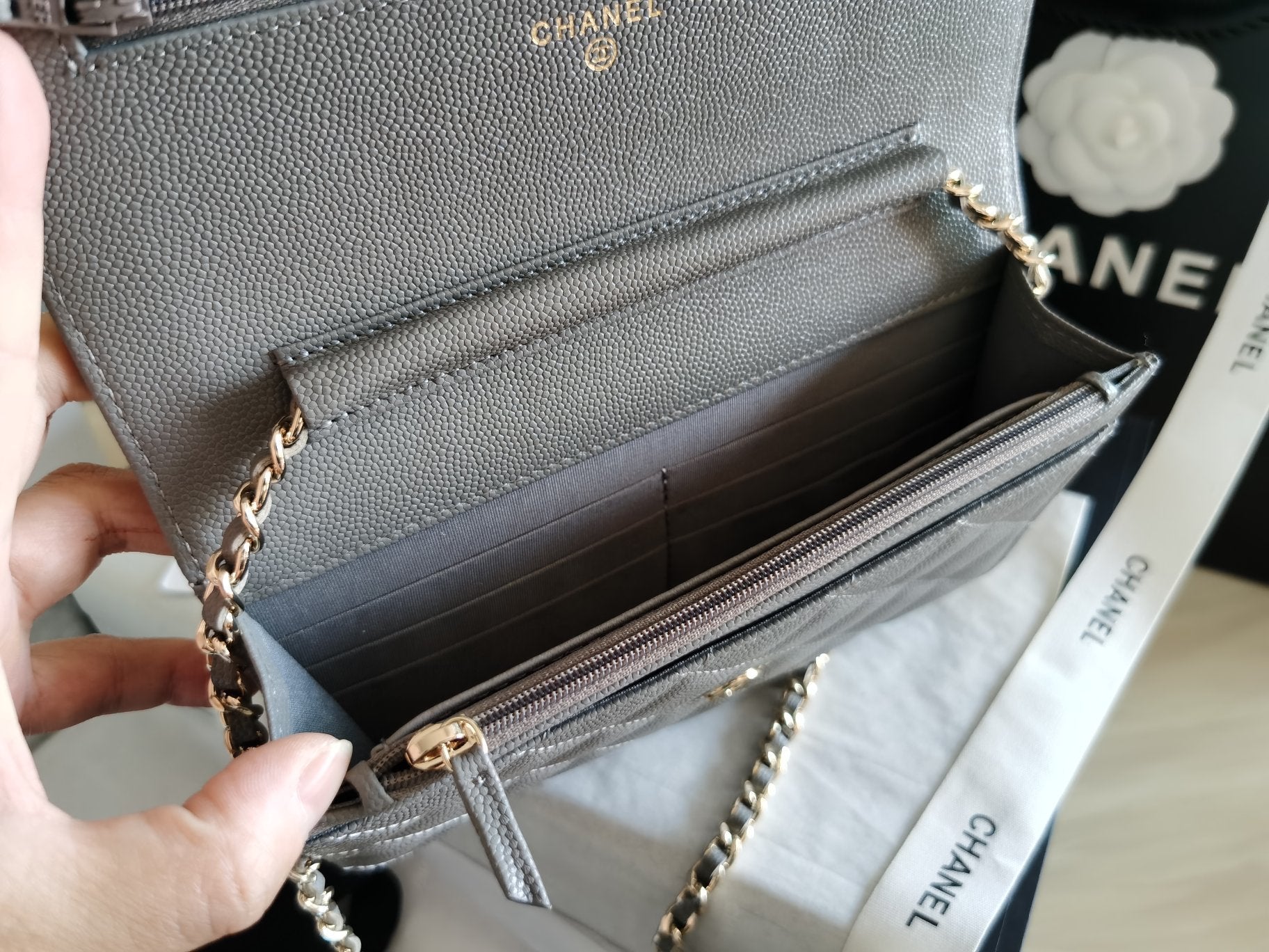 CHLMini GlamIap Bag Grey For Women 7.2in/18.5cm