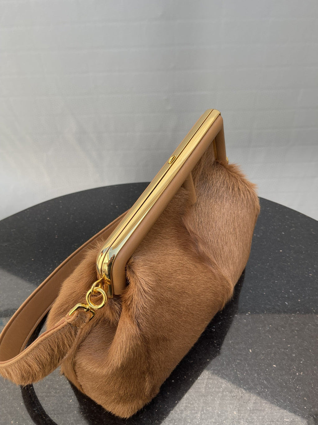 FI First MeGLAMIum Brown Fox Fur Bag For Woman 32.5cm/13in