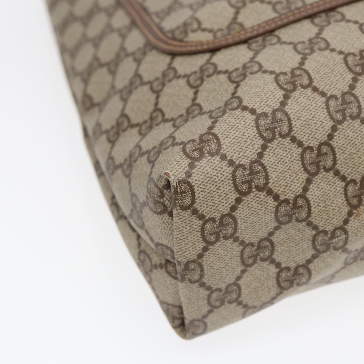 GUCCI GG Supreme Web Sherry Line Tote Bag PVC Beige Red Green 002 123 87902