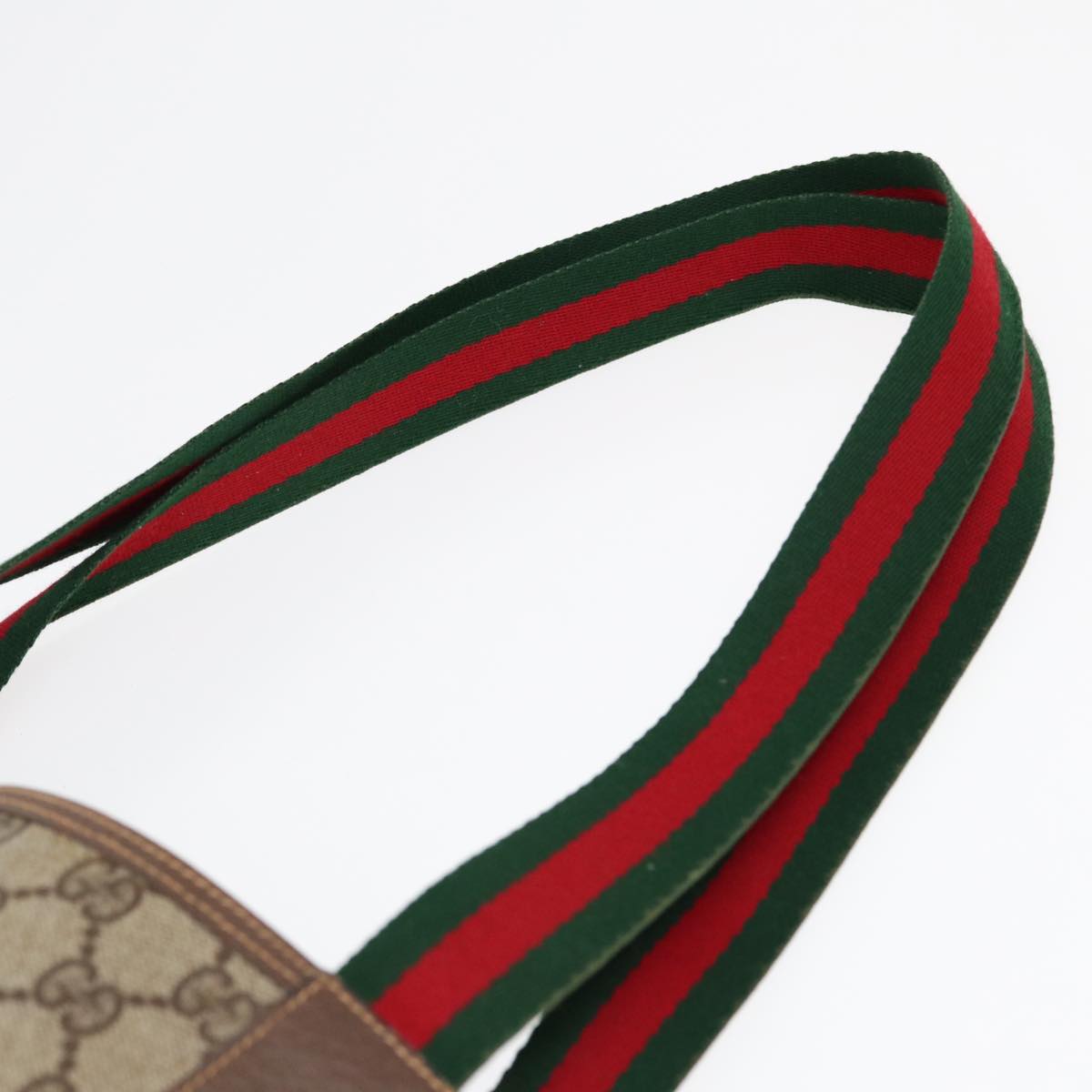 GUCCI GG Supreme Web Sherry Line Tote Bag PVC Beige Red Green 002 123 87902
