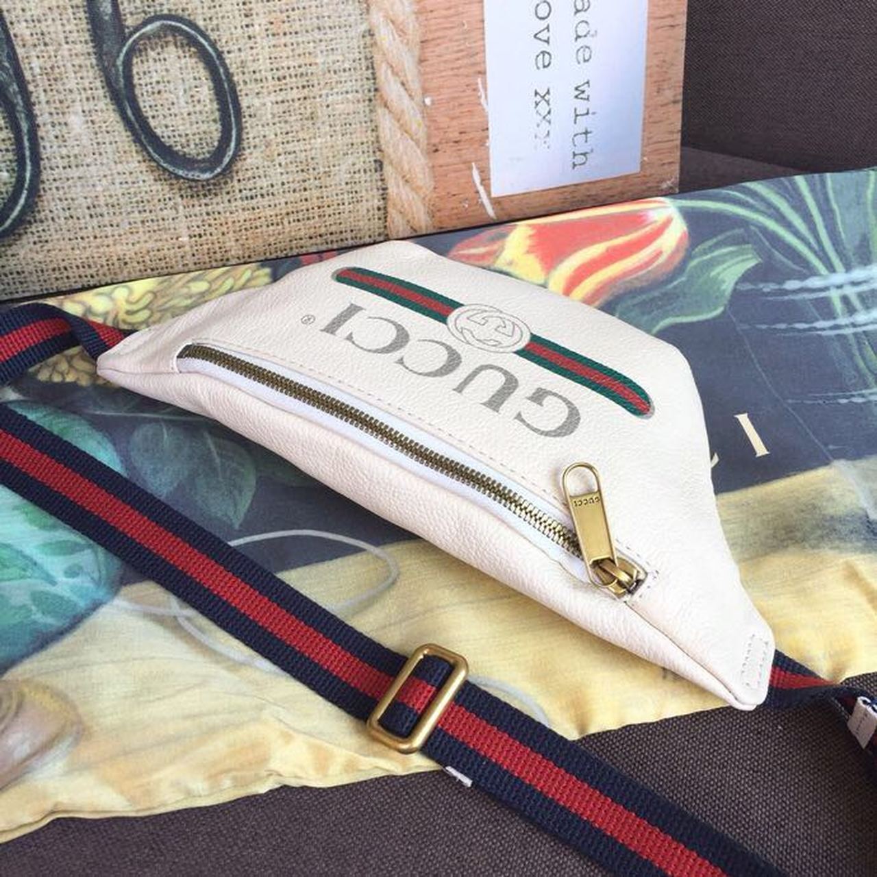 Glami Print Waist Belt Bag White For Women And Men 11in/27cm Glami 527792