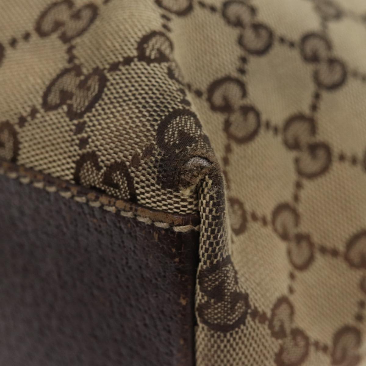 GUCCI GG Canvas Tote Bag Beige Gold 153009 87903