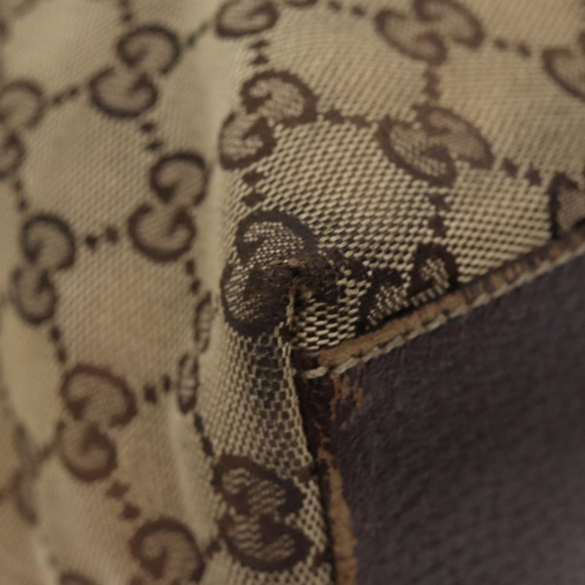 GUCCI GG Canvas Tote Bag Beige Gold 153009 87903