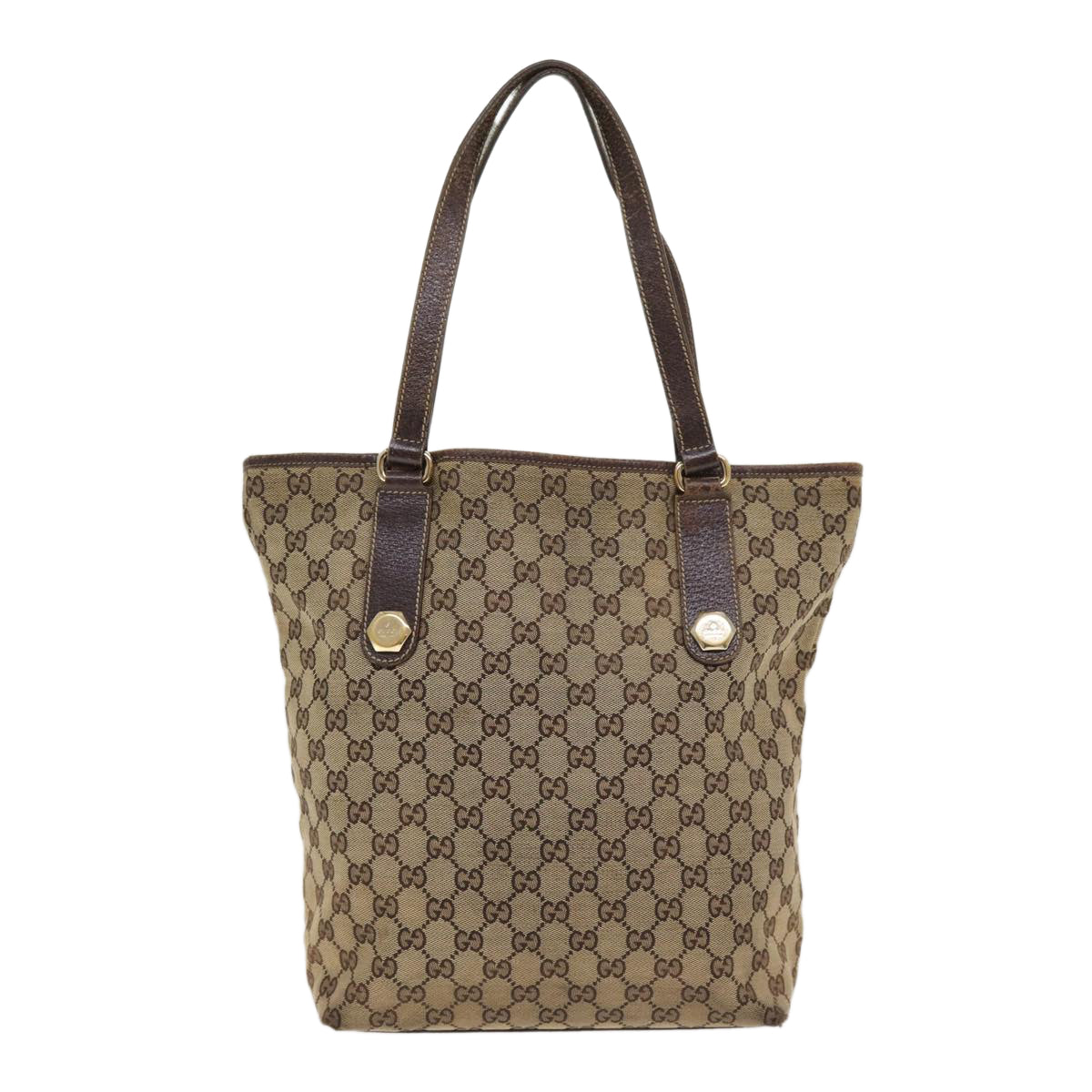 GUCCI GG Canvas Tote Bag Beige Gold 153009 87903