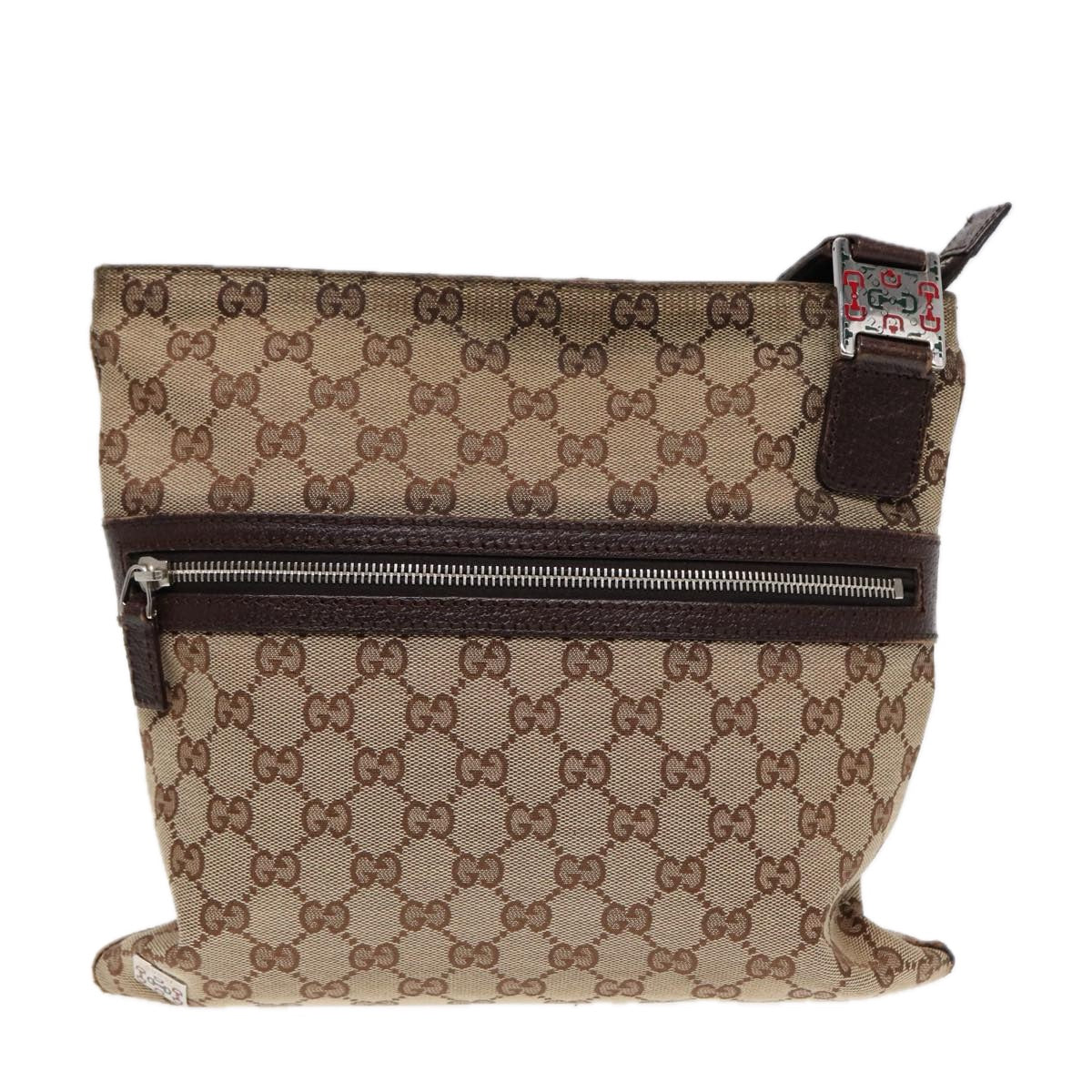 GUCCI GG Canvas Web Sherry Line Shoulder Bag Beige Red Green 145809 87905
