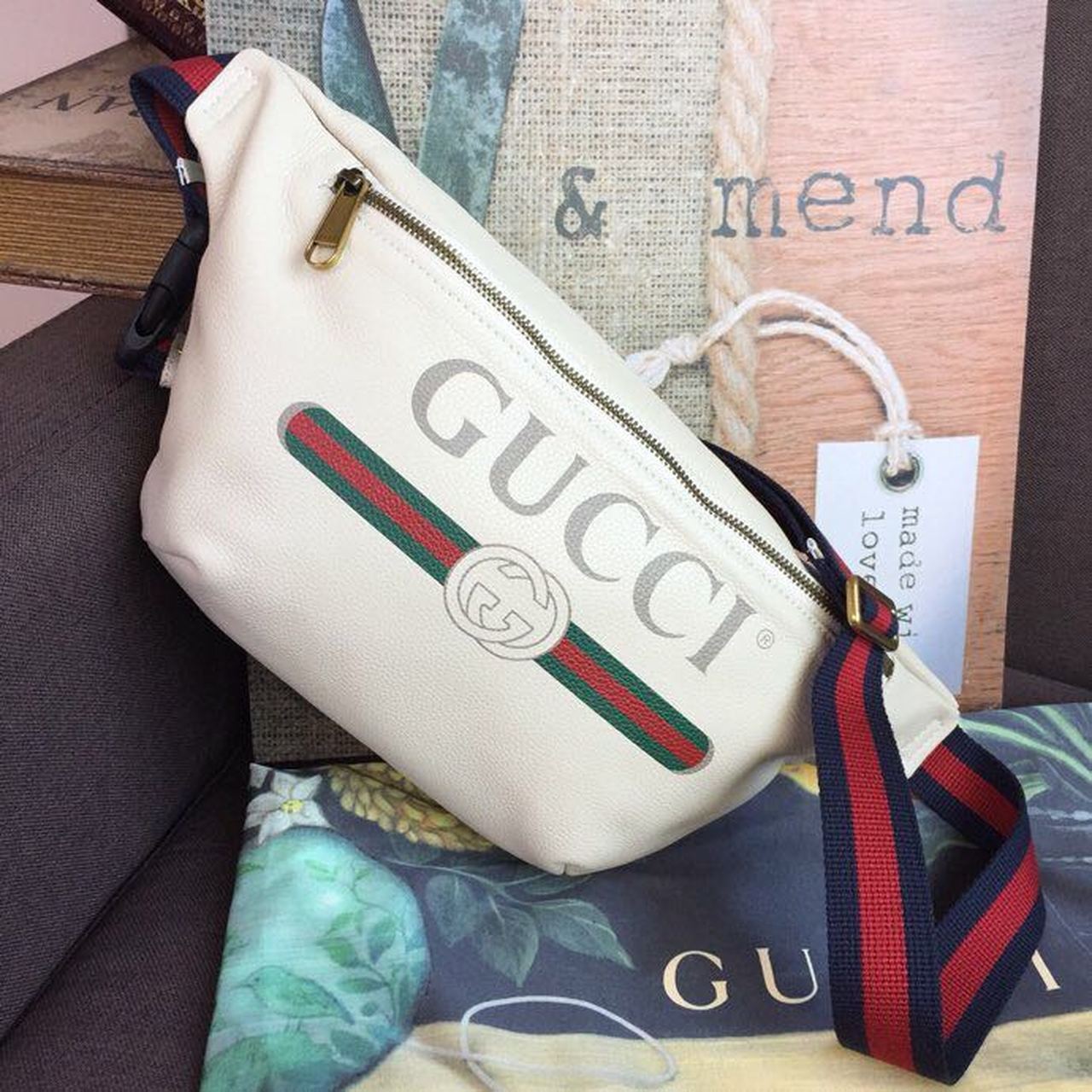 Glami Print Waist Belt Bag White For Women And Men 15in/39cm Glami 530412
