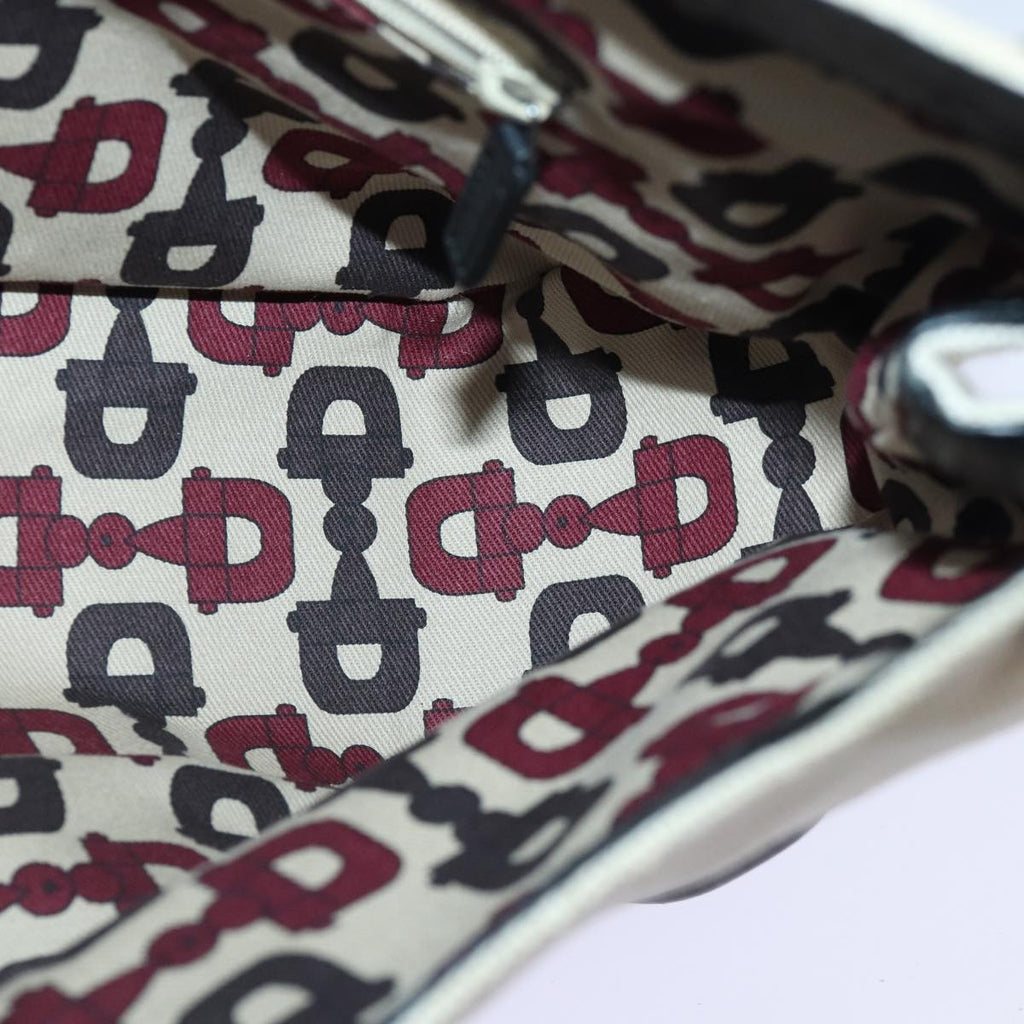 GUCCI Shoulder Bag Canvas Leather Outlet Brown White 257265 87915