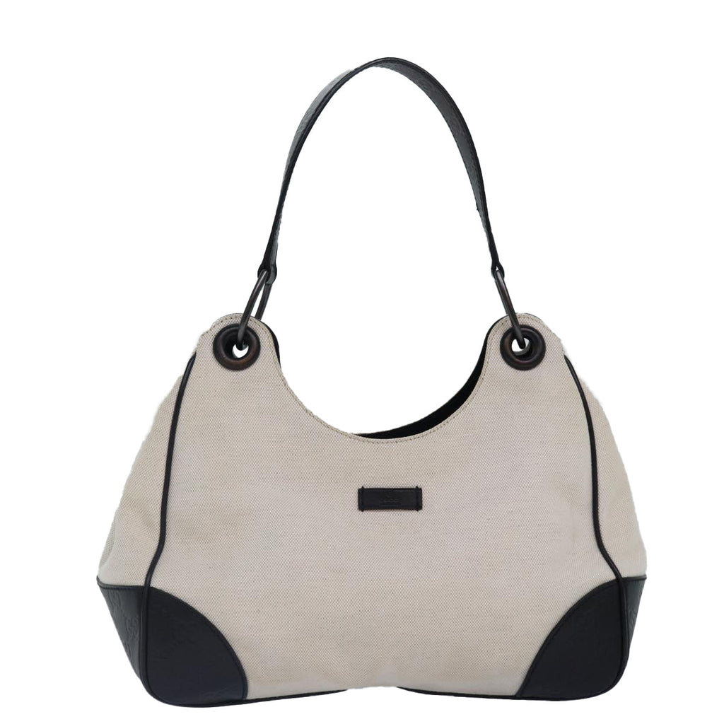 GUCCI Shoulder Bag Canvas Leather Outlet Brown White 257265 87915