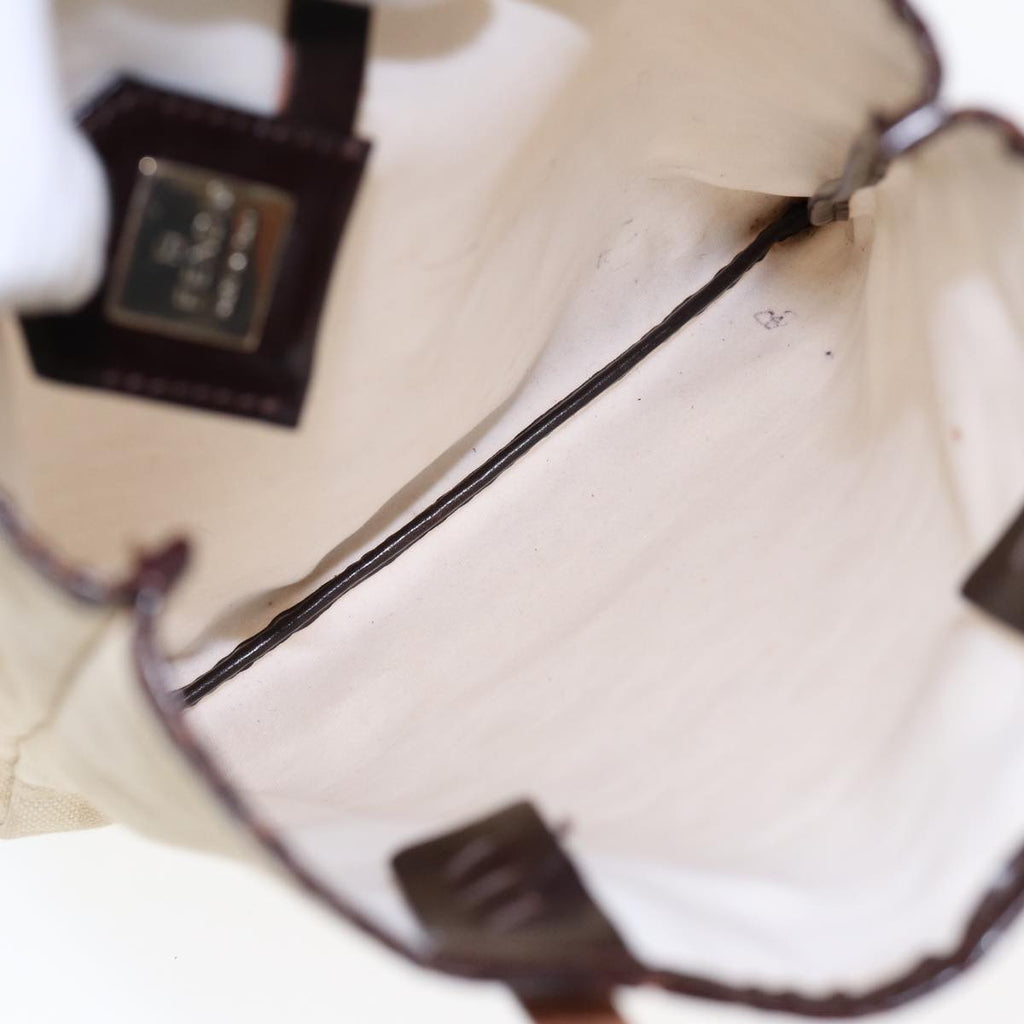 FENDI Zucca Canvas Hand Bag Beige 87916