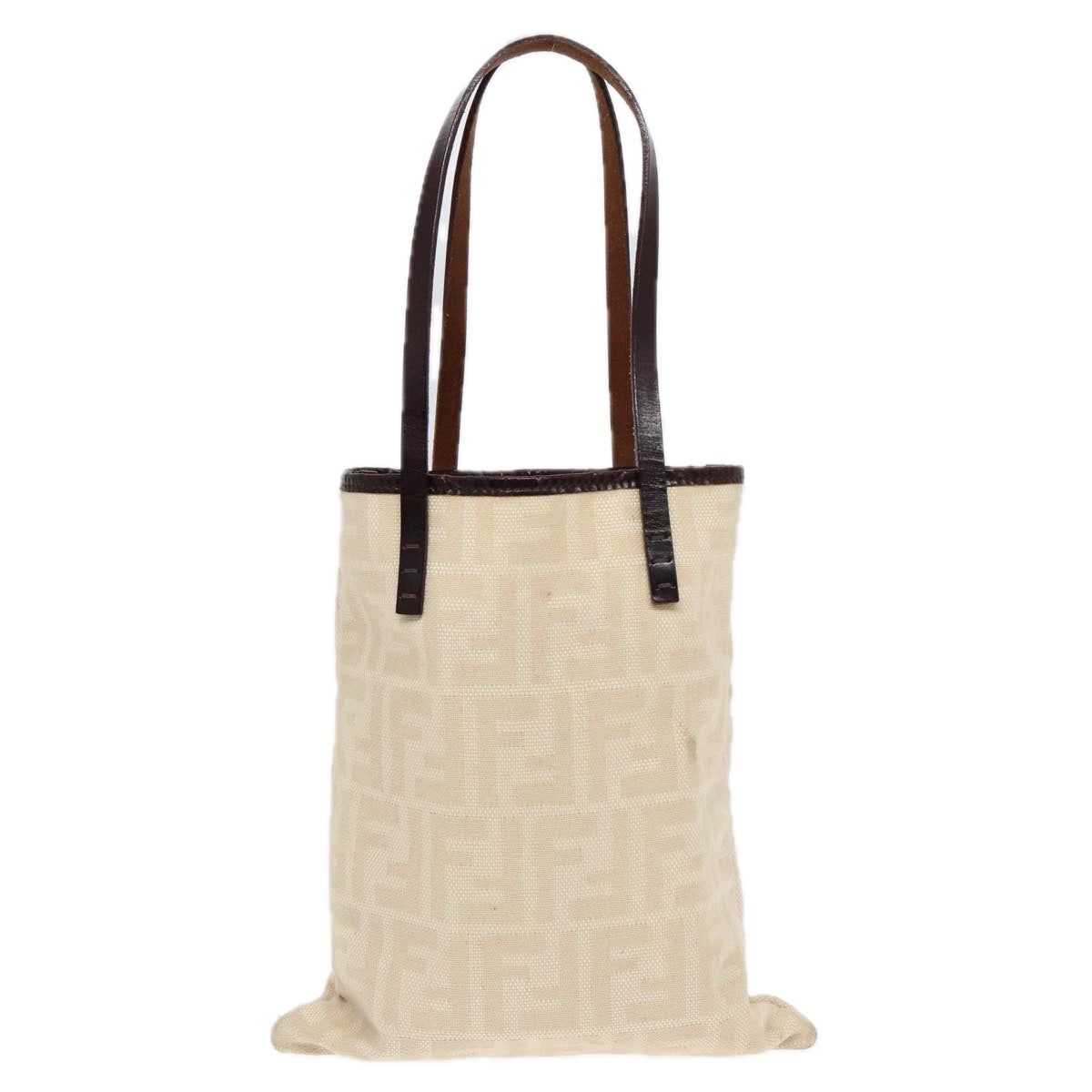 FENDI Zucca Canvas Hand Bag Beige 87916