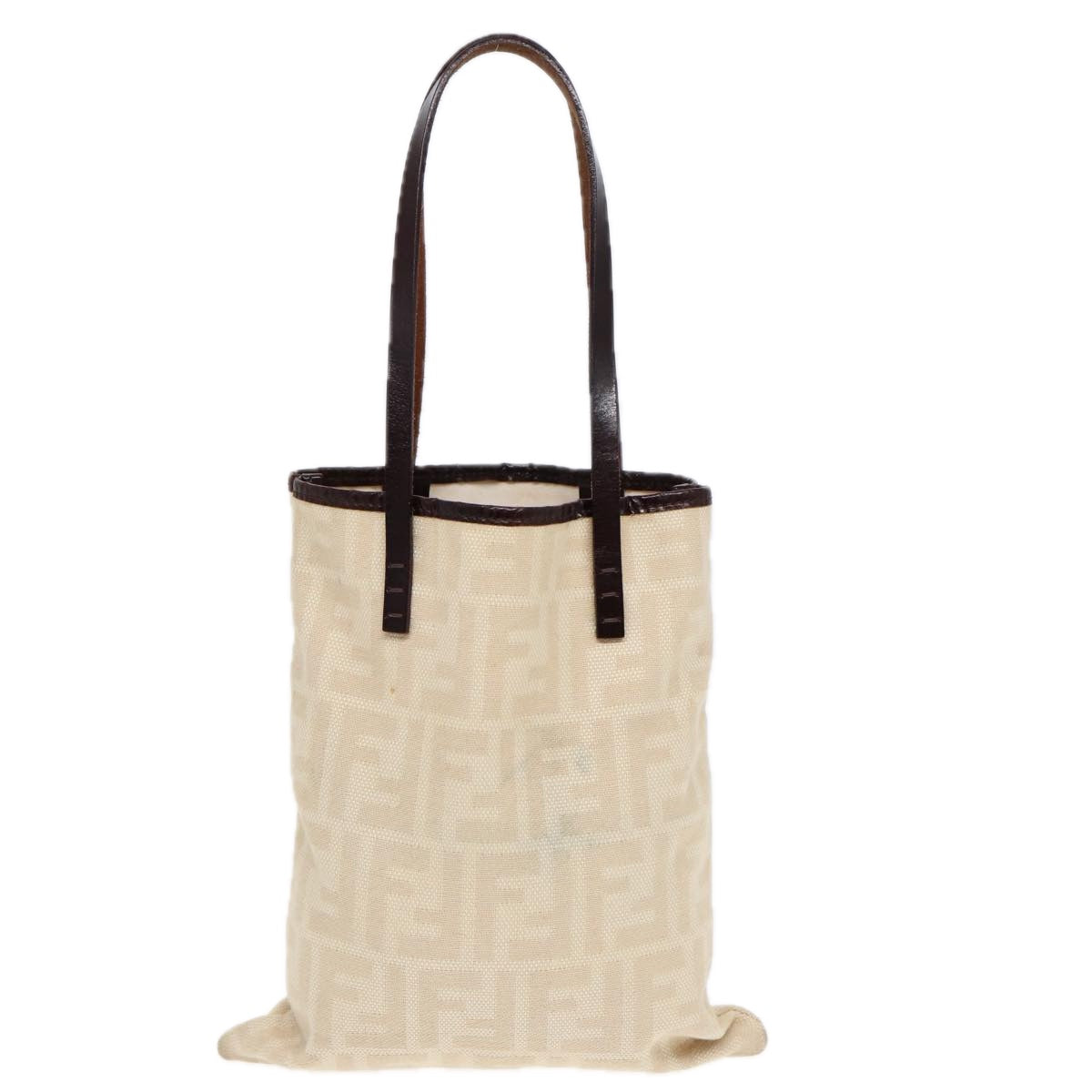 FENDI Zucca Canvas Hand Bag Beige 87916
