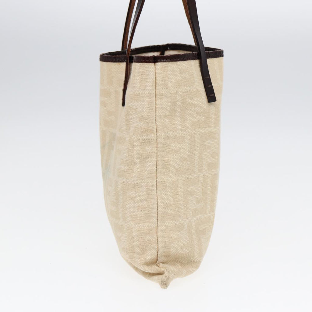 FENDI Zucca Canvas Hand Bag Beige 87916