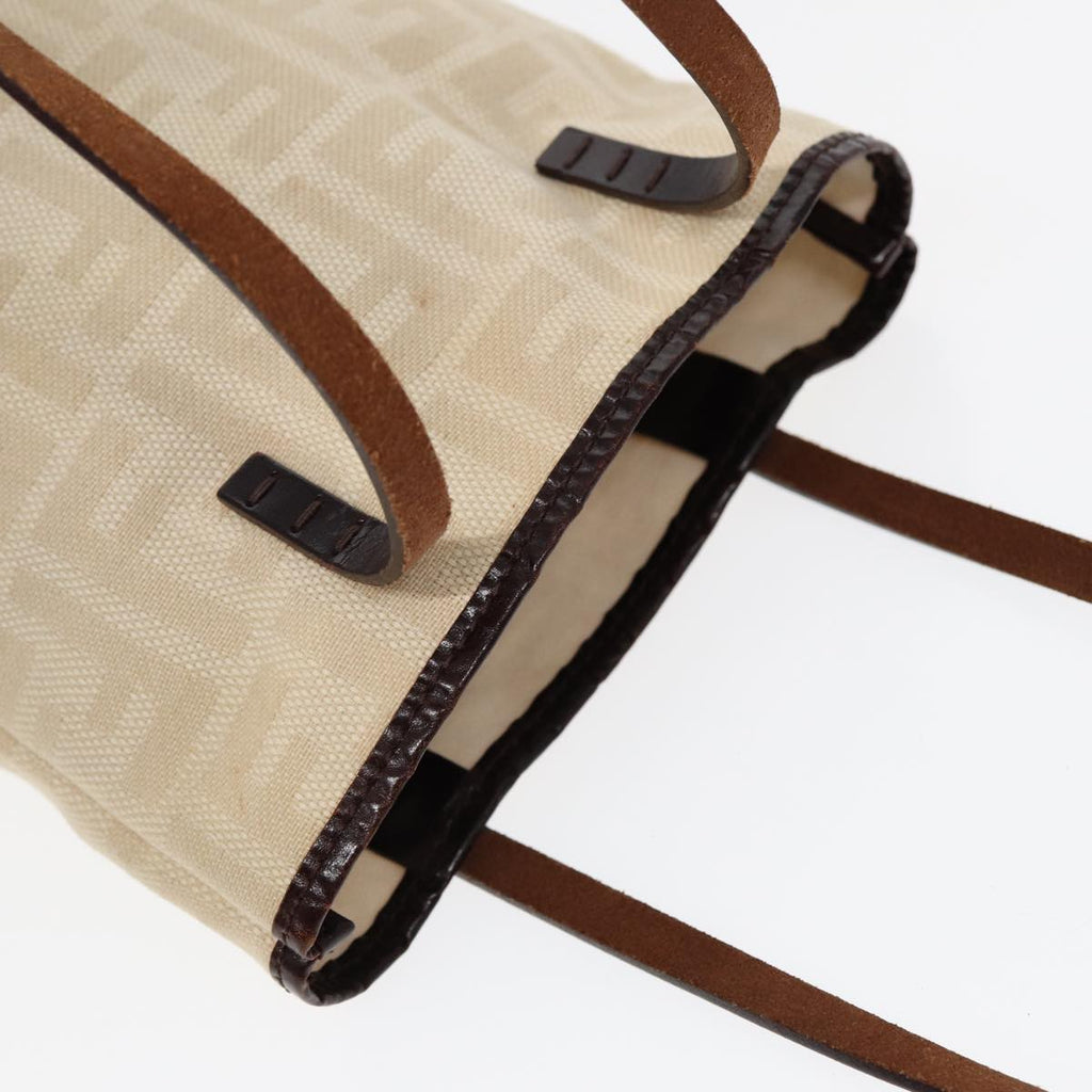 FENDI Zucca Canvas Hand Bag Beige 87916