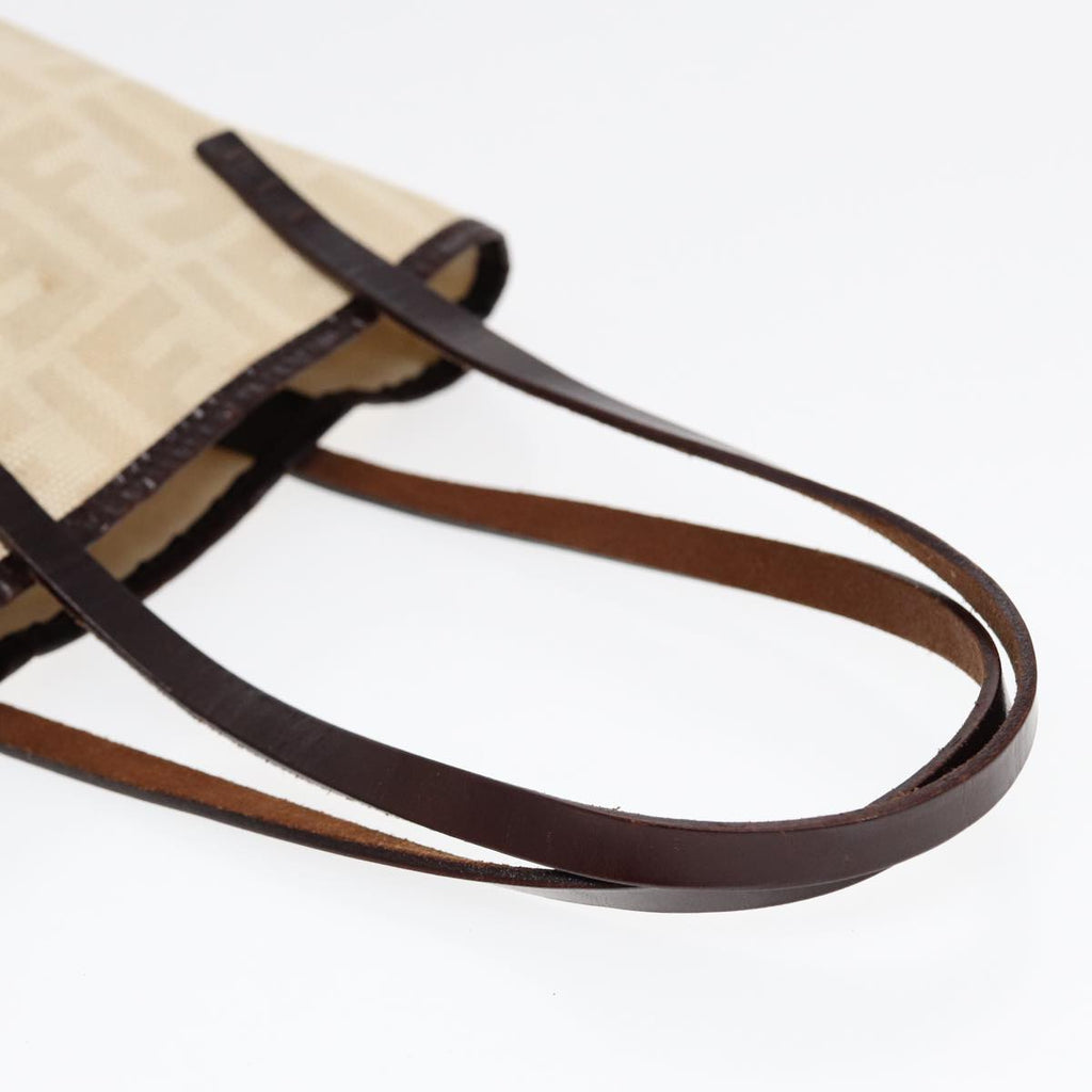 FENDI Zucca Canvas Hand Bag Beige 87916