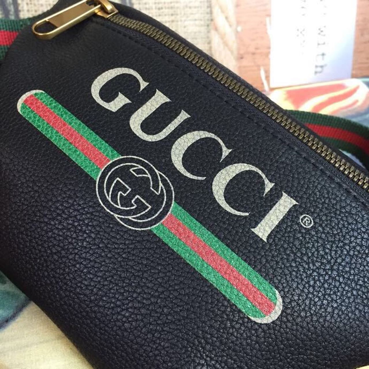 gg Print Waist Belt Bag Black For Women And Men 11in/27cm gg 527792