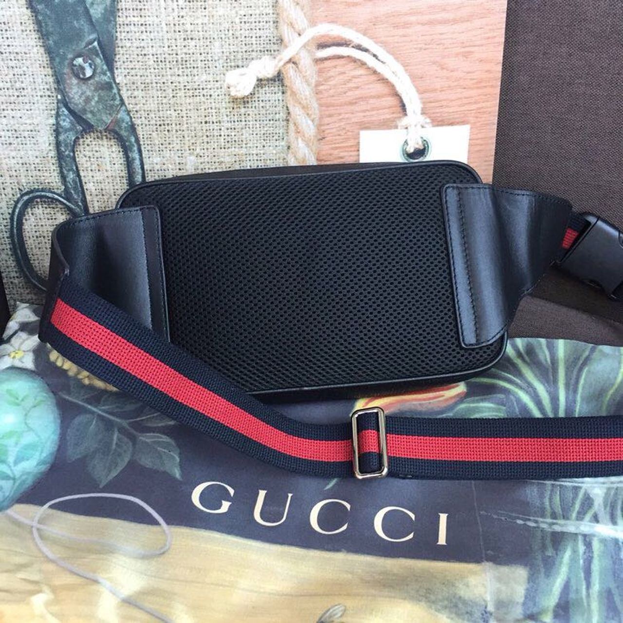 gg Black Belt Bag Black/Grey Soft gg Supreme Crafted For Men 9in/24cm gg 474293 K9RRN 1095