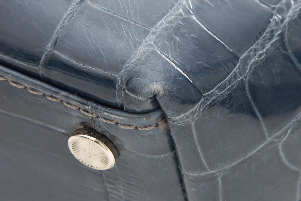 Vintage Peruzzi Blue Croc Cross-Body