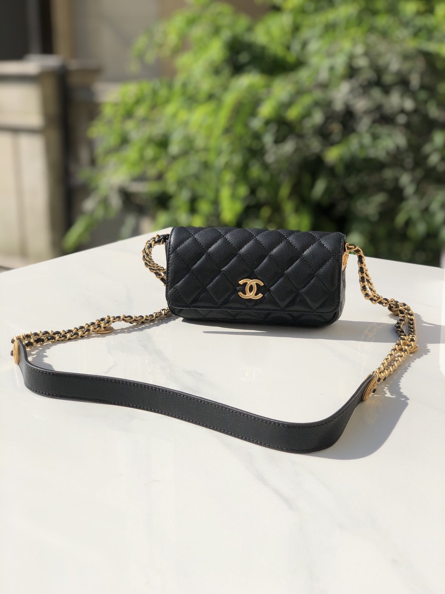 CHLSmall Flap Bags Gold Hardware Black For Women, Women’s Handbags, Shoulder Bags 7.5in/19.2cm