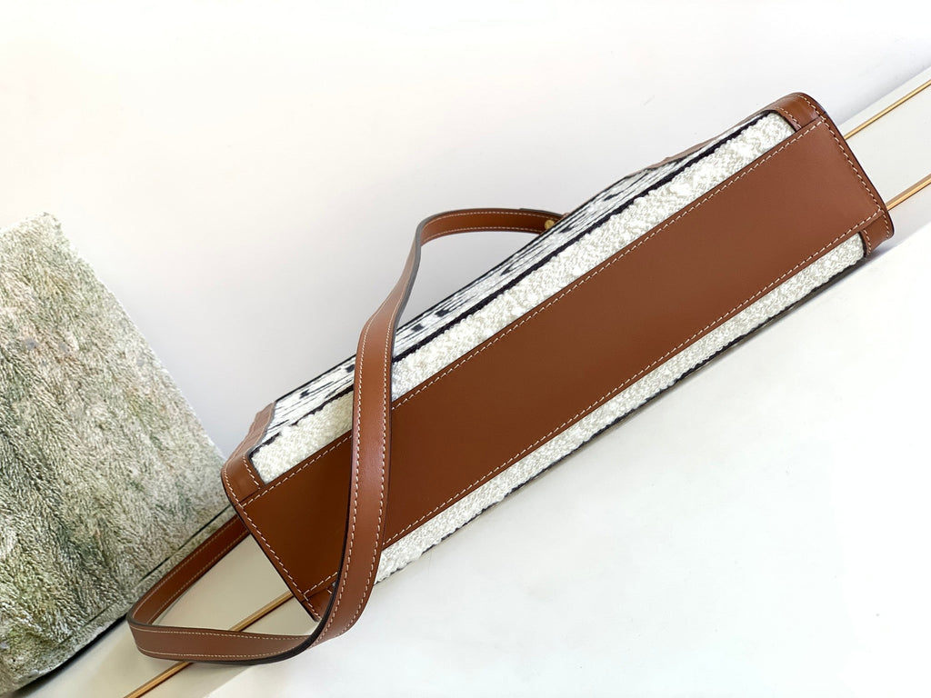 GLAMI Small Vertical Cabas GLAMI In Textile With GLAMI All-Over White / Black For Women 13in/32cm 192082EFY.01WB