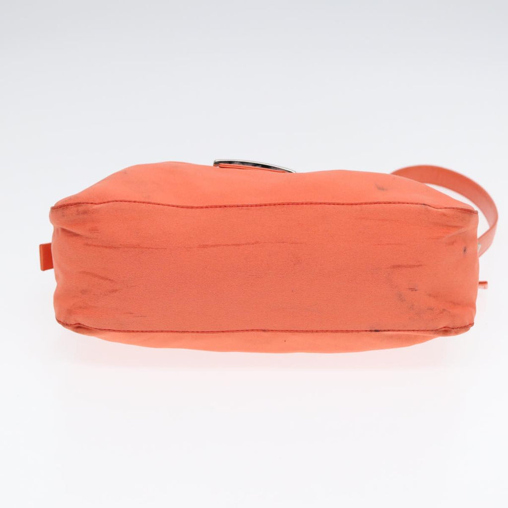 FENDI Mamma Baguette Shoulder Bag Nylon Orange Silver 88076