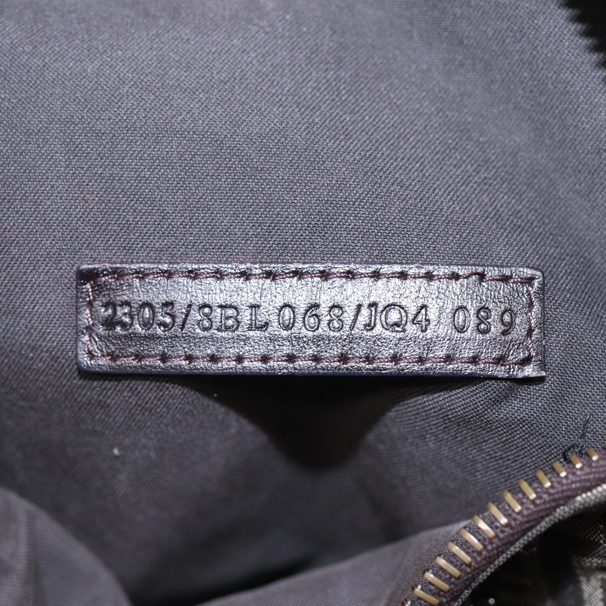FENDI Zucchino Canvas Hand Bag Brown Silver 88078