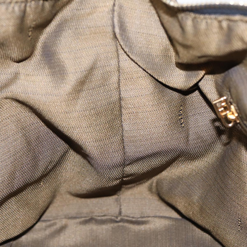 FENDI Zucca Canvas Hand Bag Brown Black gold 88081