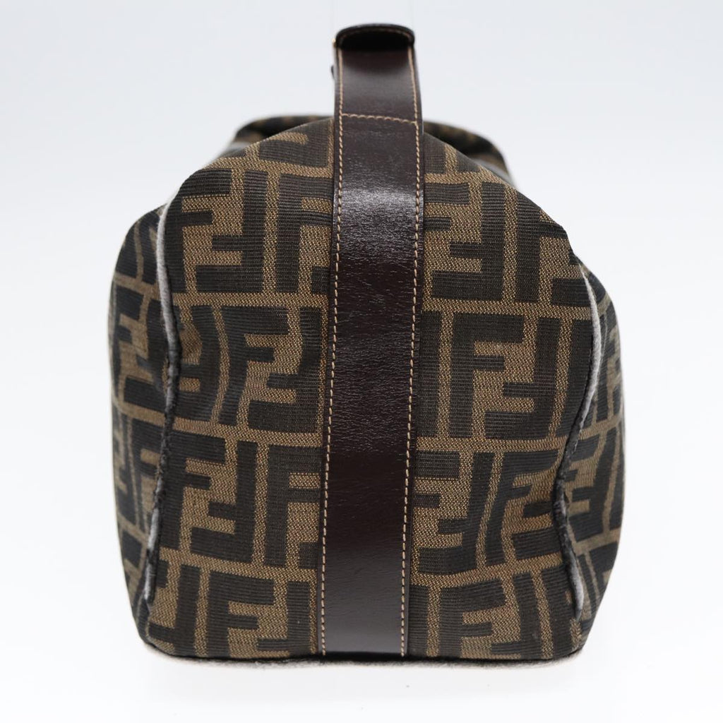 FENDI Zucca Canvas Hand Bag Brown Black gold 88081
