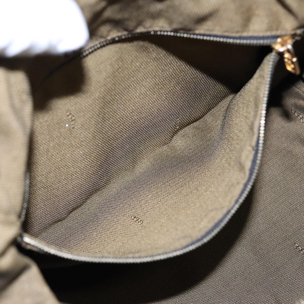 FENDI Zucca Canvas Hand Bag Brown Black gold 88082