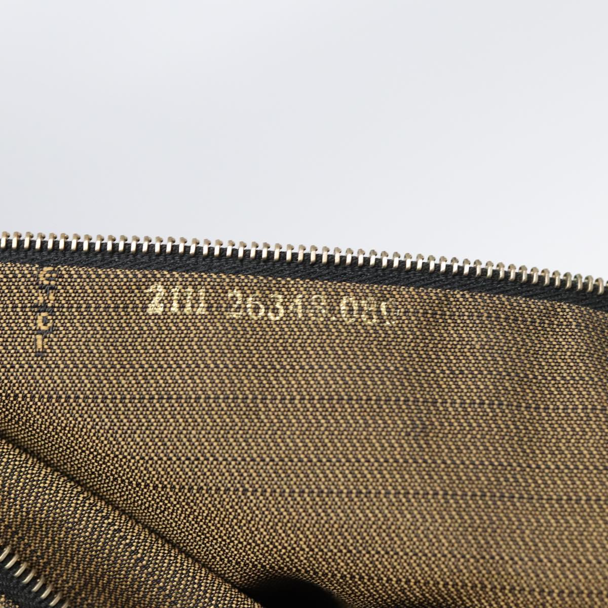 FENDI Zucca Canvas Hand Bag Brown Black gold 88082