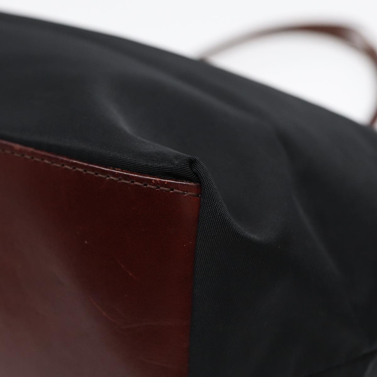 FENDI Tote Bag Nylon Black Silver 88083