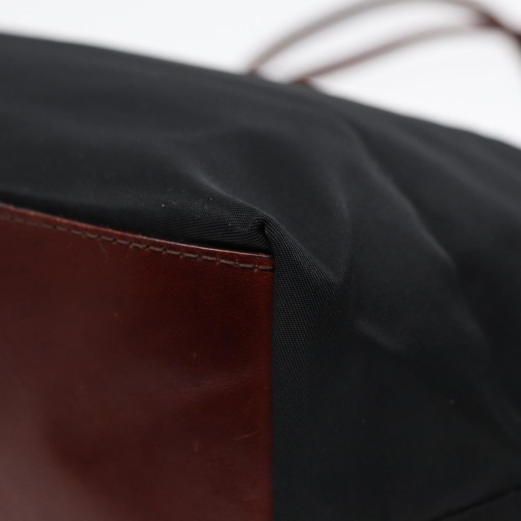 FENDI Tote Bag Nylon Black Silver 88083