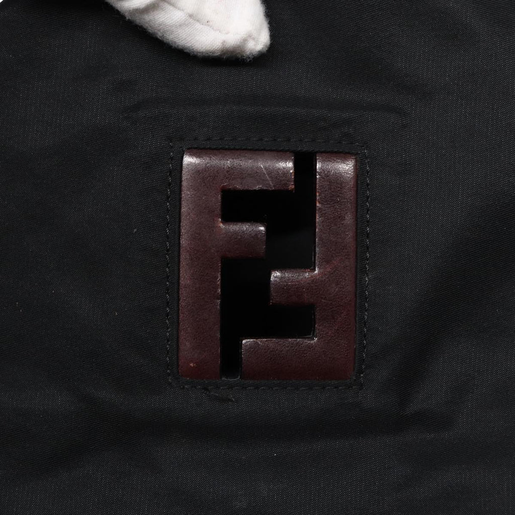 FENDI Tote Bag Nylon Black Silver 88083