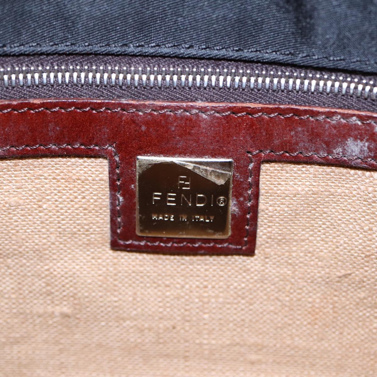 FENDI Tote Bag Nylon Black Silver 88083