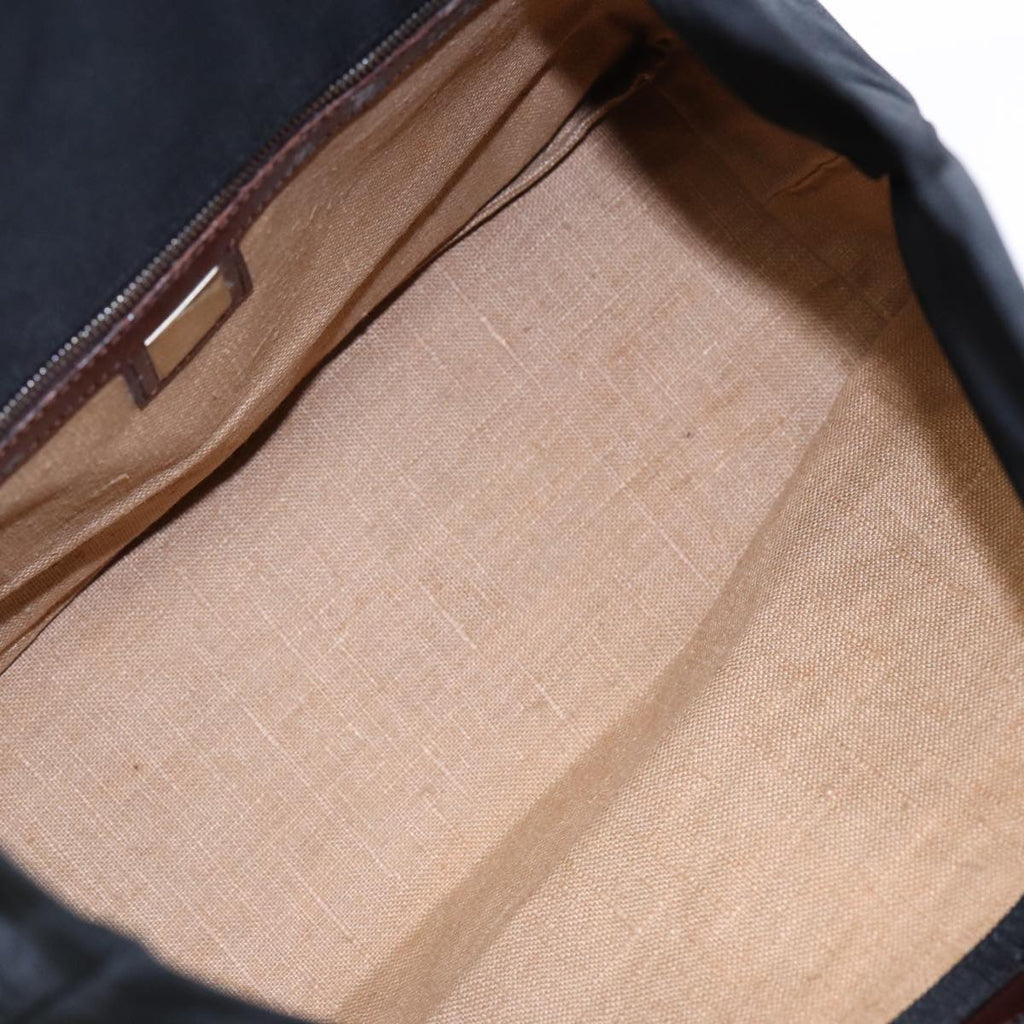 FENDI Tote Bag Nylon Black Silver 88083