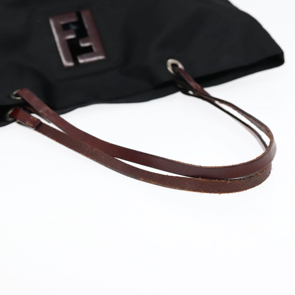 FENDI Tote Bag Nylon Black Silver 88083
