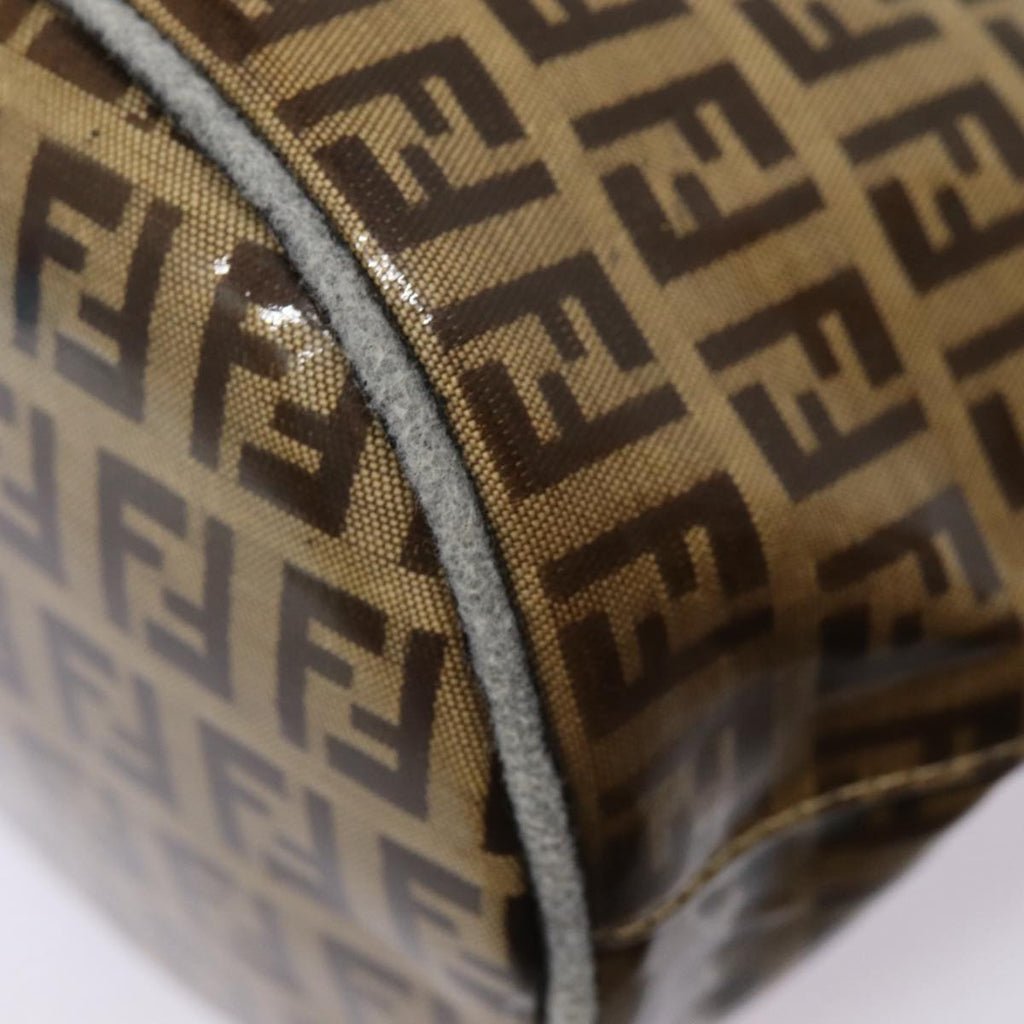 FENDI Zucchino Canvas Hand Bag Beige Gold 88084
