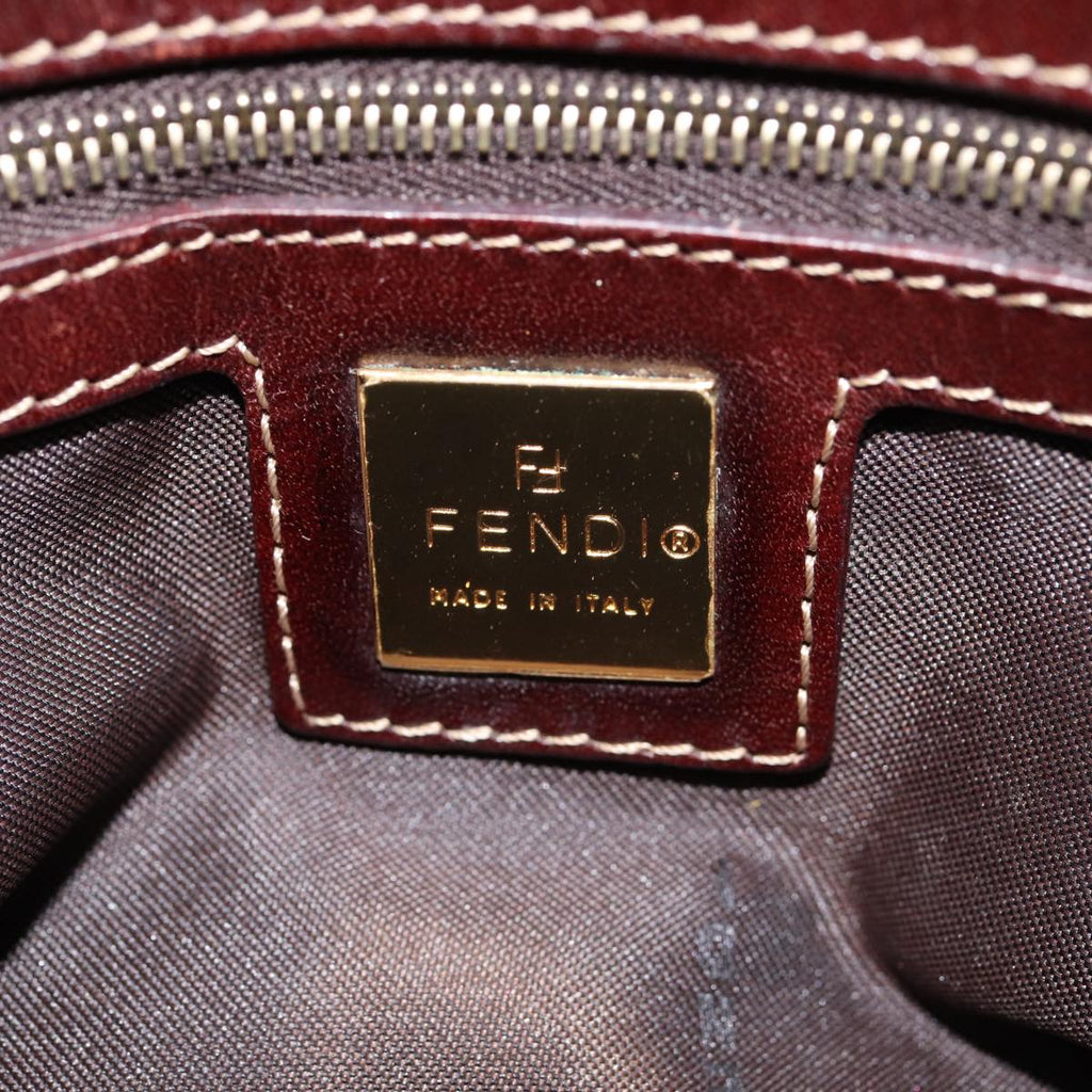 FENDI Zucchino Canvas Hand Bag Beige Gold 88084