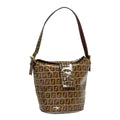 FENDI Zucchino Canvas Hand Bag Beige Gold 88084