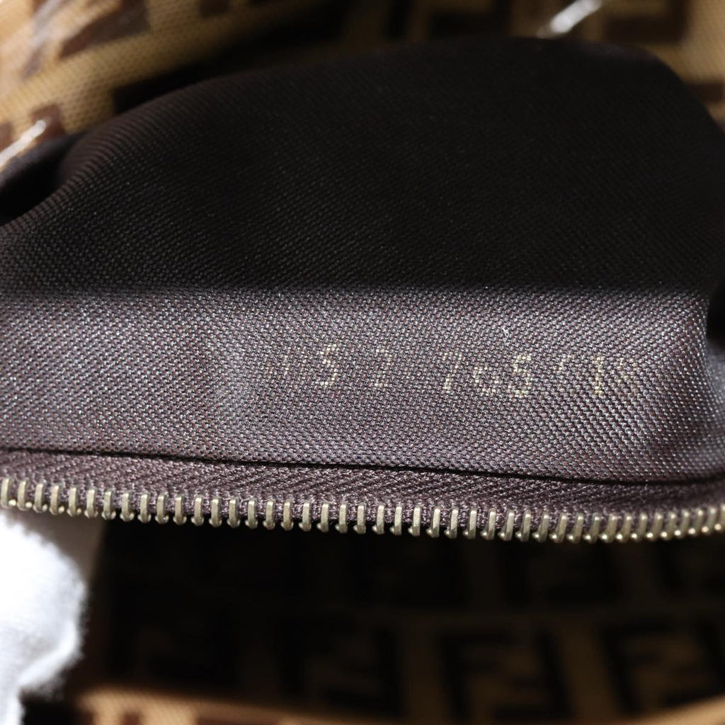 FENDI Zucchino Canvas Hand Bag Beige Gold 88084