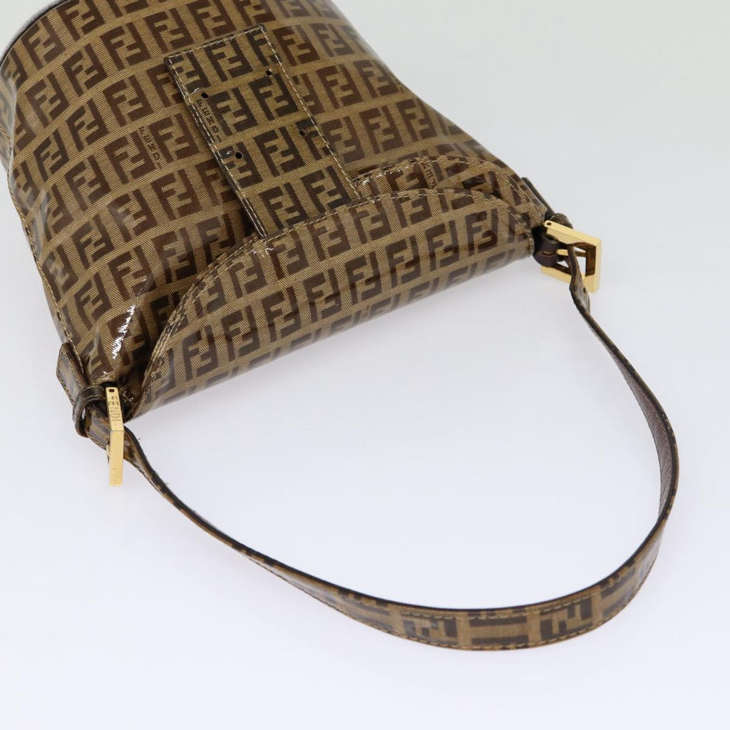 FENDI Zucchino Canvas Hand Bag Beige Gold 88084