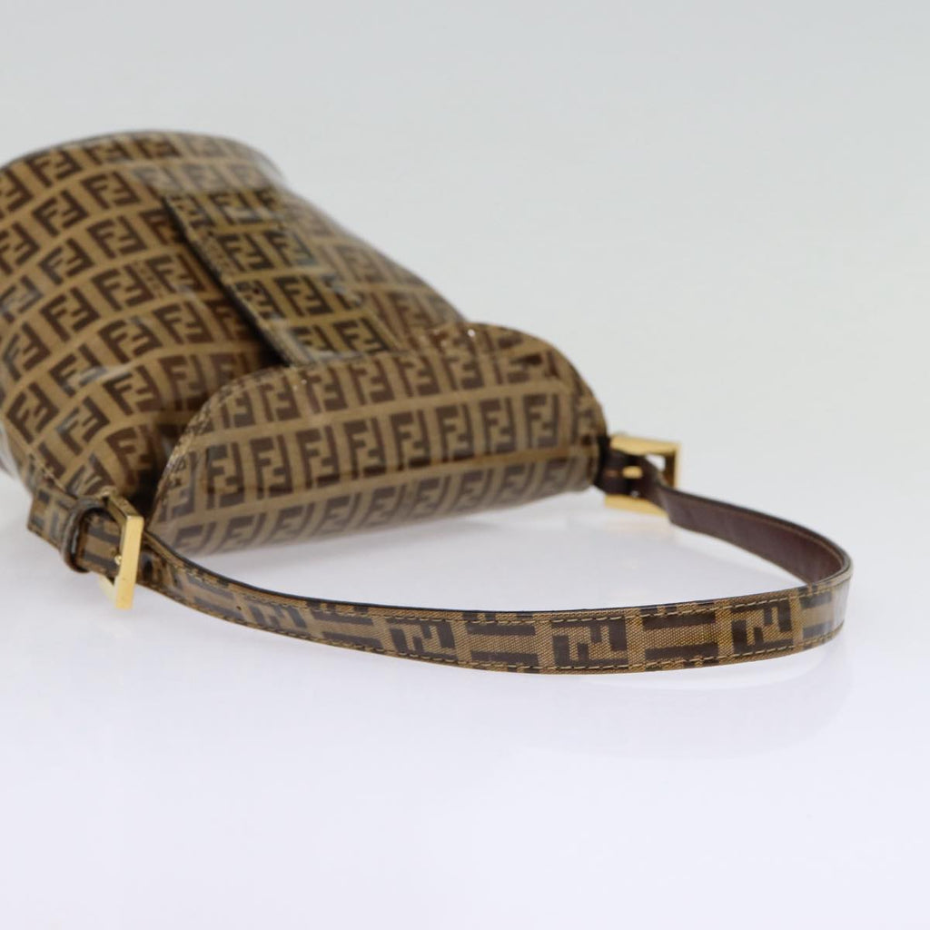 FENDI Zucchino Canvas Hand Bag Beige Gold 88084