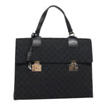 GUCCI GG Canvas Business Bag Black Silver 88143