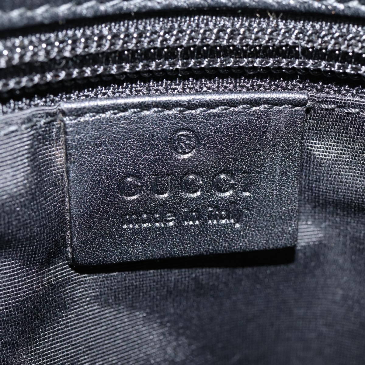 GUCCI GG Canvas Business Bag Black Silver 88143