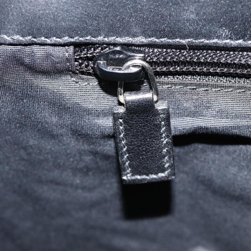 GUCCI GG Canvas Business Bag Black Silver 88143