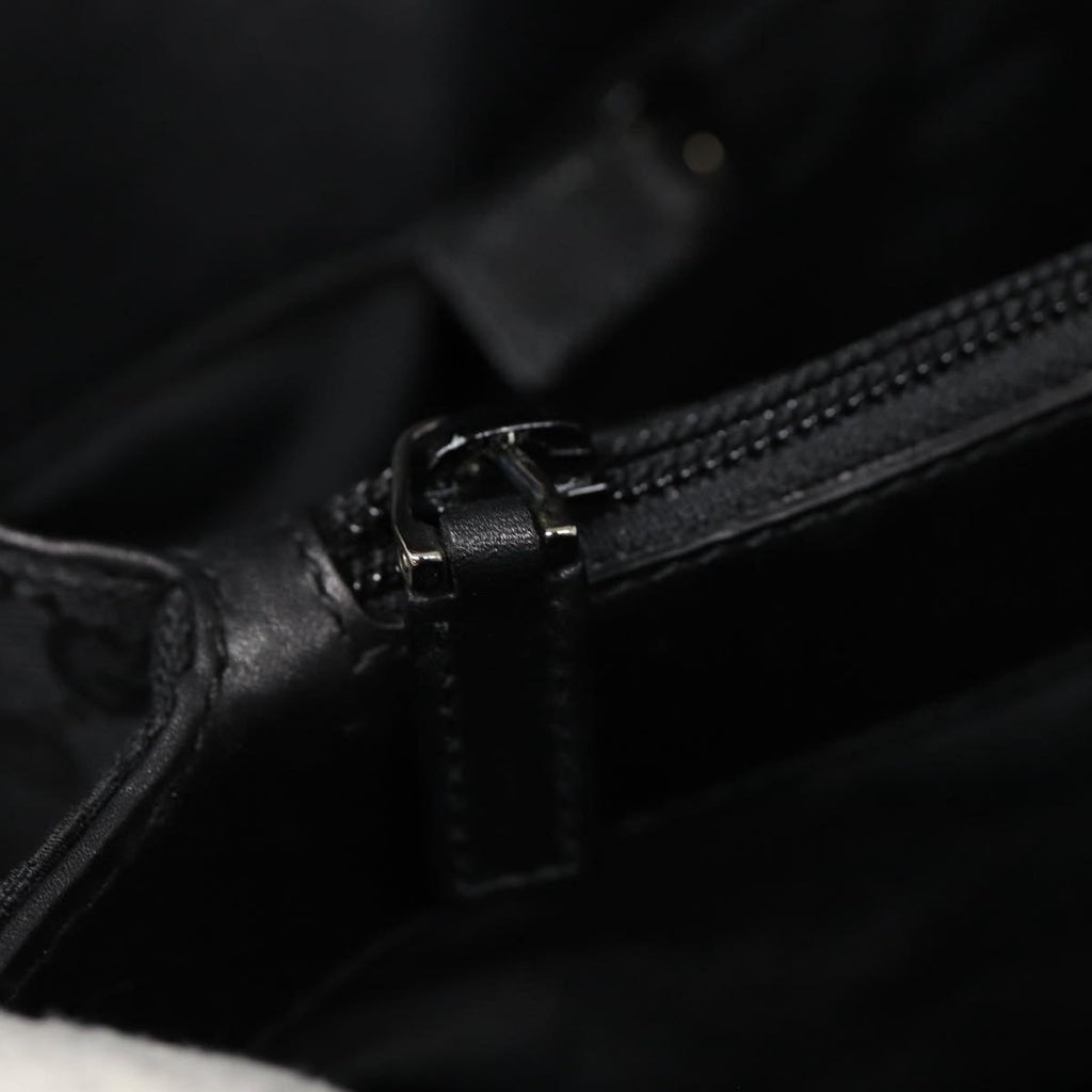 GUCCI GG Canvas Business Bag Black Silver 88143