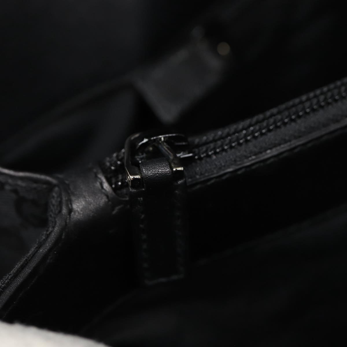 GUCCI GG Canvas Business Bag Black Silver 88143